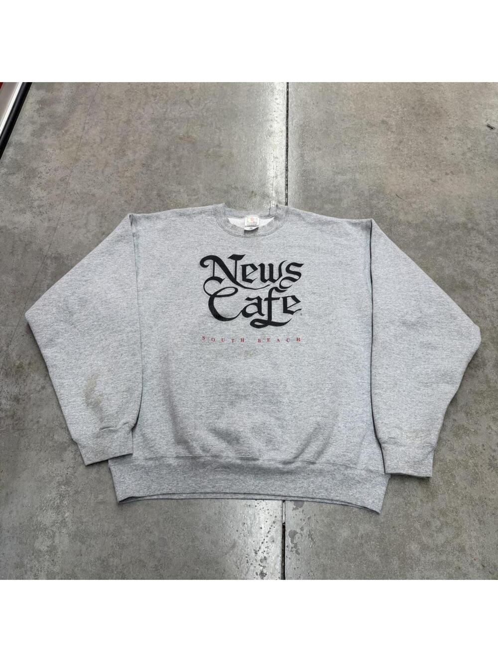 vintage news cafe south beach grey made in usa destination crewneck size xl
